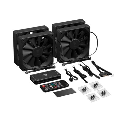 Gamdias Aeolus M3-1204R - 120mm PWM ARGB Cabinet Fan (Four Pack)